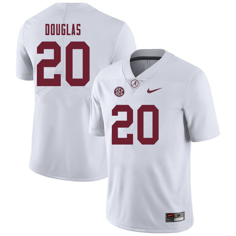 Men #20 DJ Douglas Alabama Crimson Tide College Football Jerseys Sale-White - Click Image to Close